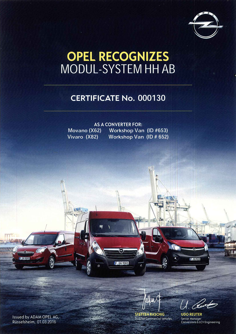  Modul-System certificeret af Opel