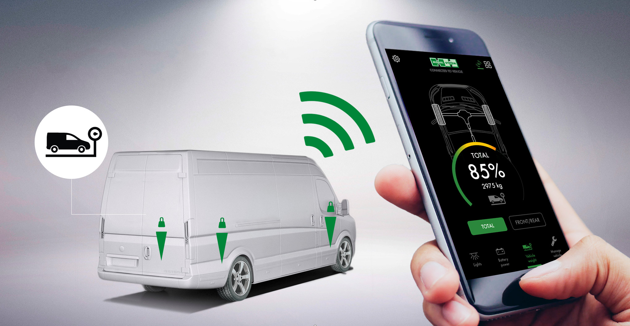 Modul-Connect indbygget vejesystem